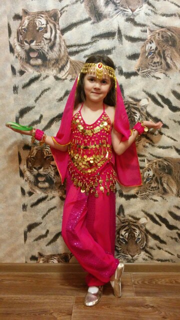 2016 kids belly dance 6 pcs(top+pant+belt+head chain+hand chain+veil) indian clothes rose/red/yellow girls belly dance costume