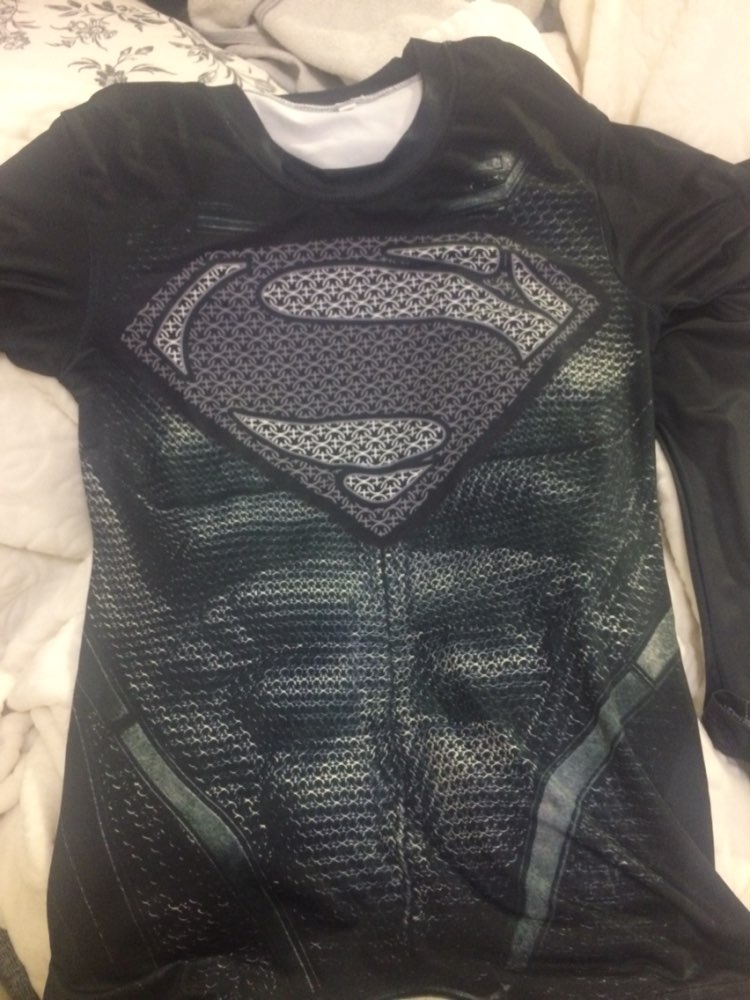 2015 New Fitness Compression Shirt Men Superman Bodybuilding Long Sleeve 3D T Shirt Crossfit Tops Shirts