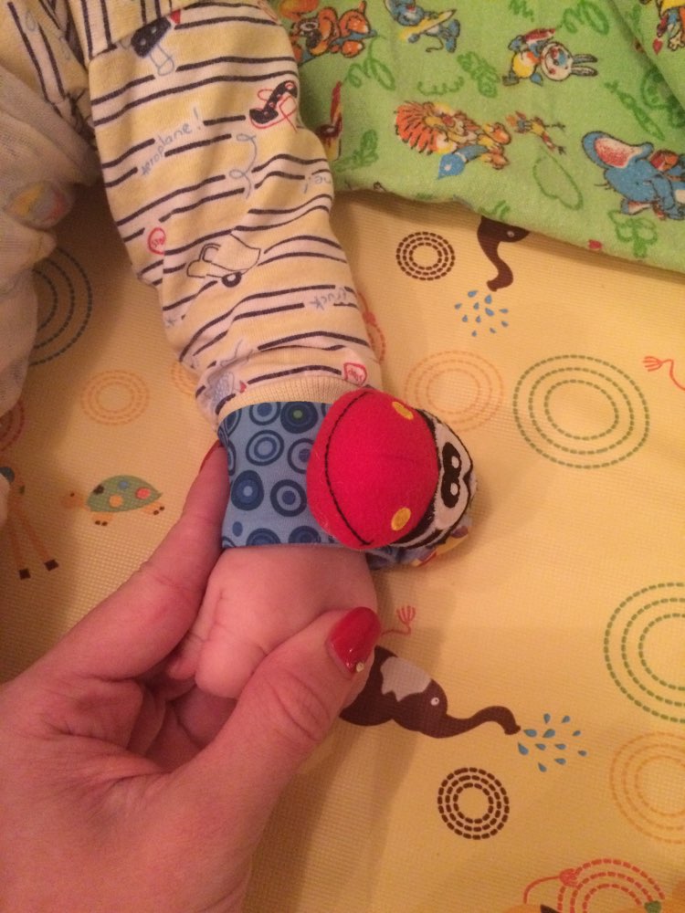 2015 New A Pair Baby Infant Toy Soft Handbells Hand Wrist Strap Rattles/Animal Socks Foot Finders Developmental Toys