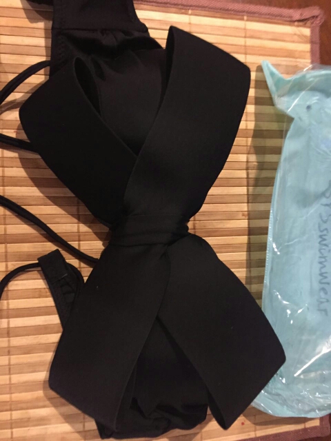 Women Black Sexy Swim Wear Solid Swimwear Brazilian Bikini Big Bow Bandeau Beach Wear Halter Swimsuit Push Up Bathing Suit