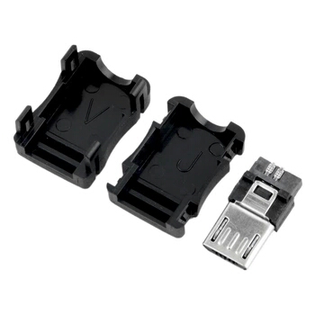 10pcs Micro USB 5 Pin T Port Male Plug Socket Connector&Plastic Cover for DIY Dropshipping Top Sale