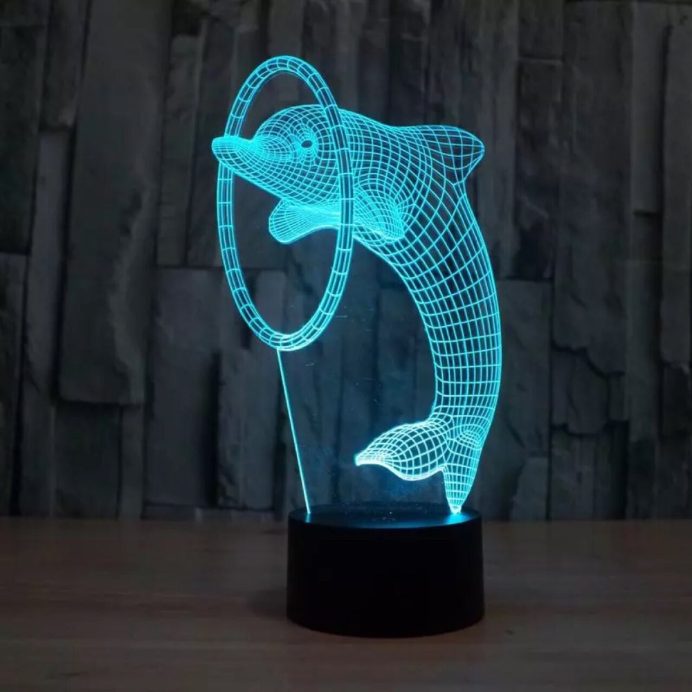 3D illusion Led night light 7colors dolphin lamp table novelty products christmas lights with touch button children night light