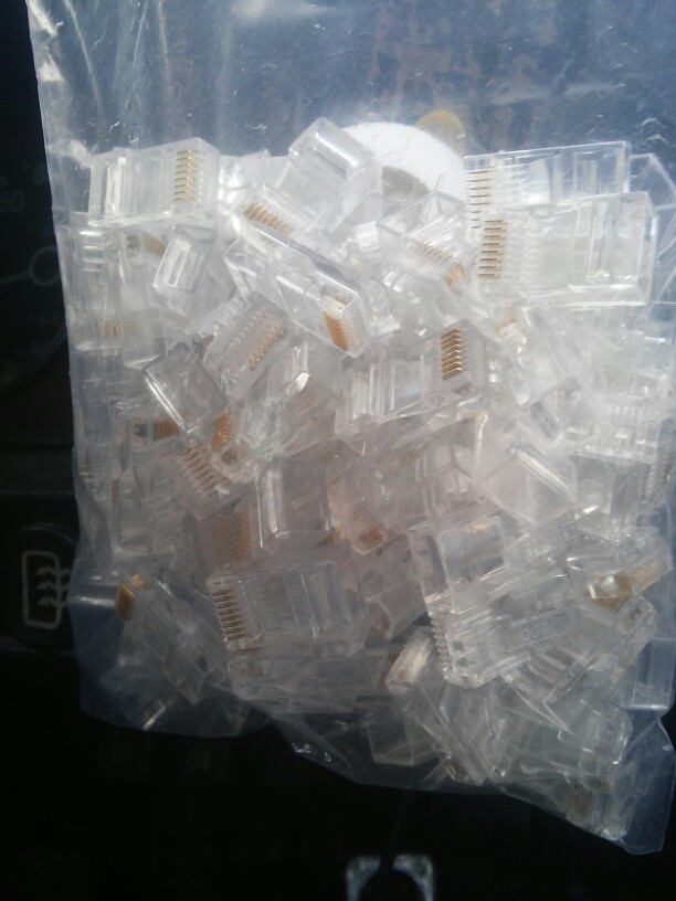 Free Shipping Brand New  100PCS Crystal Head RJ45 CAT5 CAT5E Modular Plug Gold Plated Network Connector