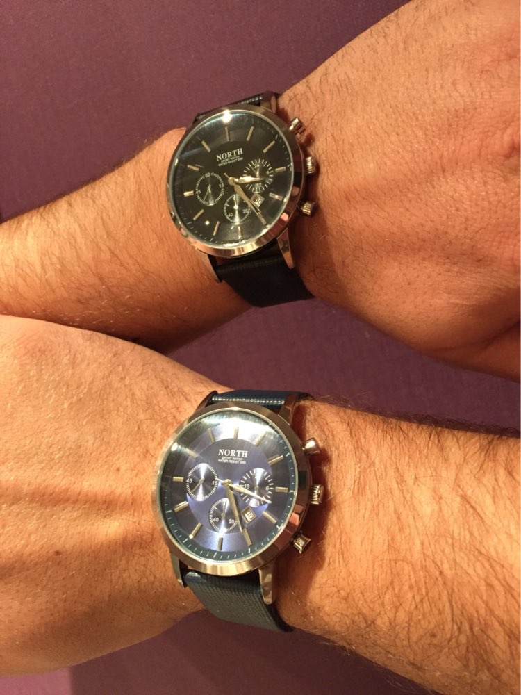 Splendid NORTH Sports Luxury Mens Genuine Leather Band Analog Quartz Watches Wrist Watch famous designer reloj hombre