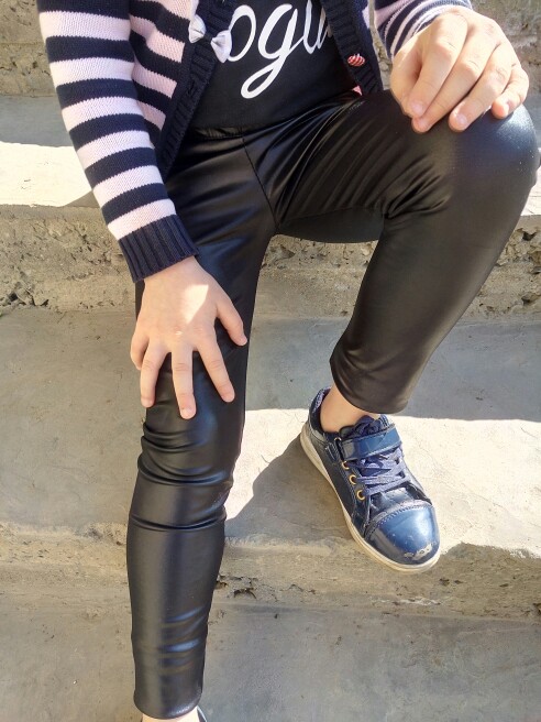 Grils leggings faux leather high quality slim children leggings Baby kids High elasticity skinny pants leggings 4-13Y GPU682