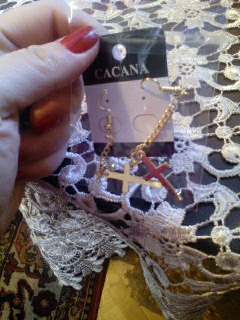 CACANA Long Earrings Gold Plated Cross Dangle  Earrings For Women Top Quality With CZ Diamond Bijouterie Hot Sale No.A199