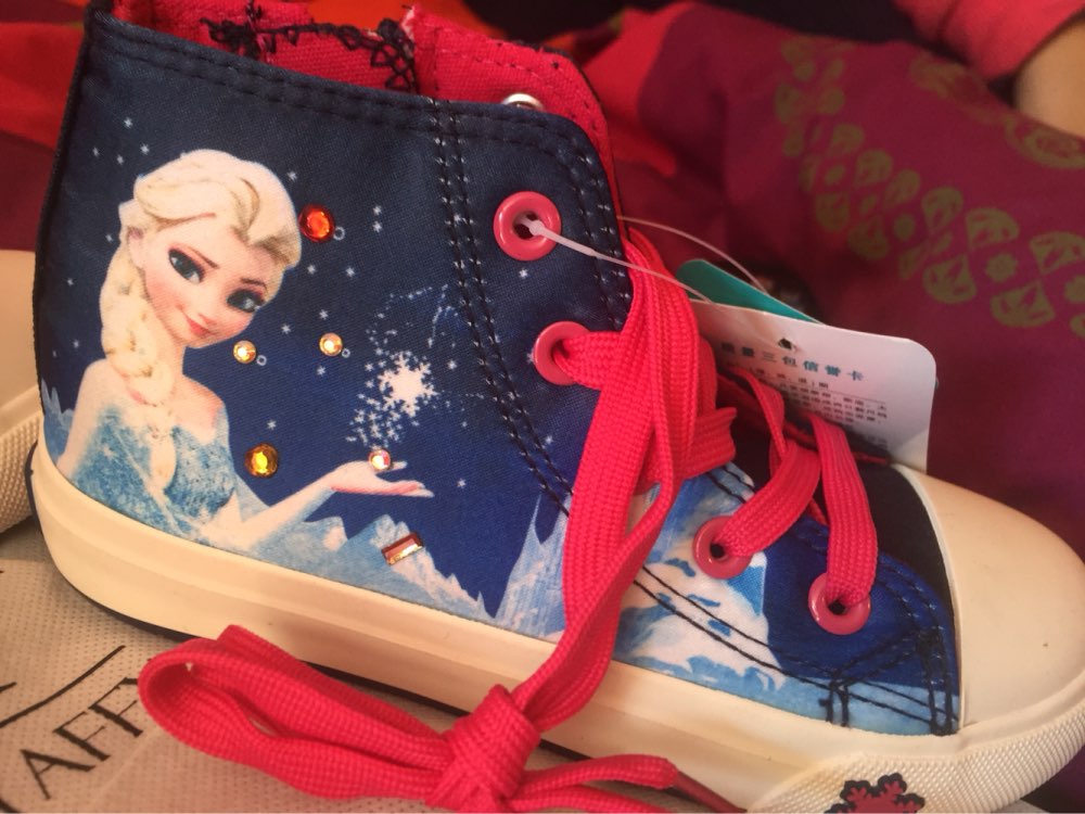 Princess Girls Shoes For Kids Fashion Elsa Anna Children Shoes 2017 New Ice Snow Queen Casual Denim Single Canvas Child Sneakers