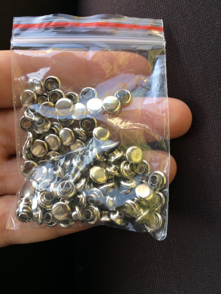 100pcs 6mm Round Mushroom Shaped Metal Rivets DIY Punk Style Leather Shoes Bag Bracelet Rapid Studs (Silver)