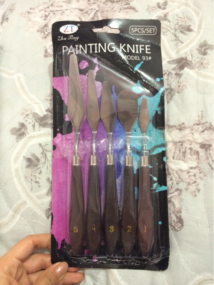 5Pcs Stainless Steel Artist Painting Palette Knife Spatula Oil Painting Paint Art Craft Metal Spatula Set Perfect 