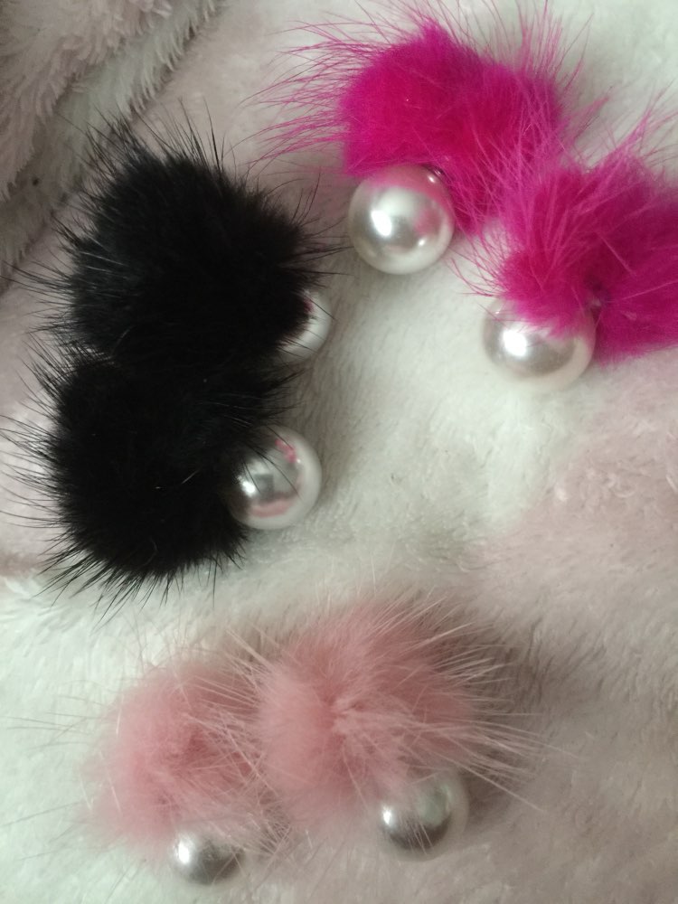 2016 Fashion Womens Fur Pearl Double Side Percing Ear Stud 11 Colors Statement Bride's Gift Accessory