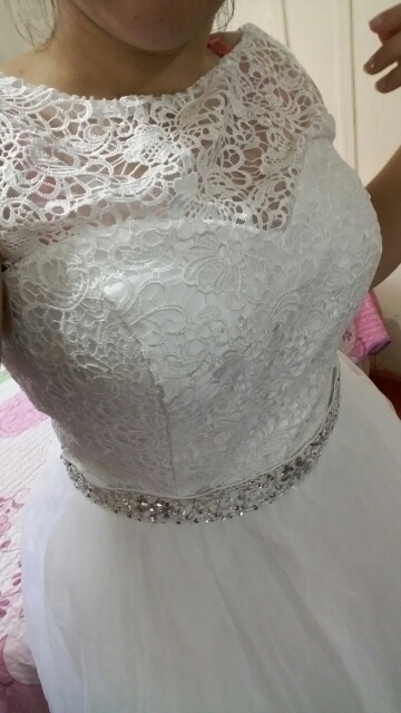 In Stock Dress Vestido de noiva Lace Tulle Bride Wedding Dress 2016 Princess Tube Beading Wedding Gown Customized Floor Length