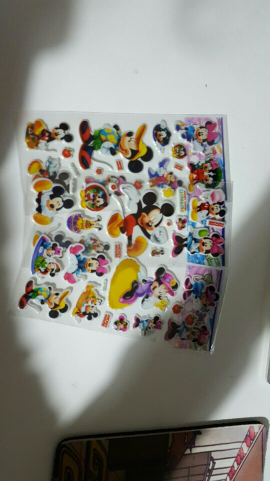 New 2016 Bubble Stickers 3D Mickey Minnie Cartoon Pattern Classic Toys Sticker 10Pcs / Lot Kids School Rewards Gift