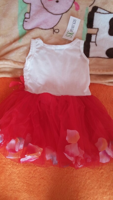 Baby Girls Dress Kids Princess Pageant Party Lace Bow Fake Flower Petal Tutu dresses 