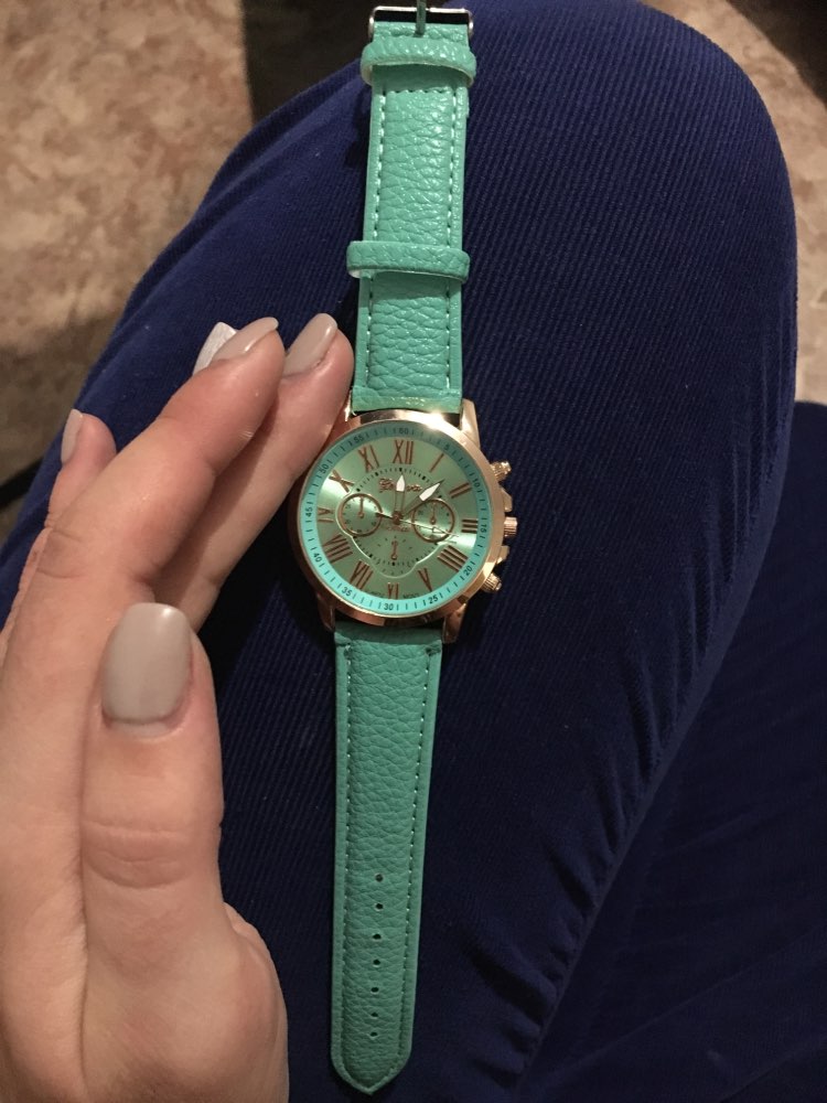 2016 New Fashion Women Watch Geneva Rose Gold Roman Numerals Leather Quartz Watch Ladies Dress Wristwatch Relogio Feminino Clock