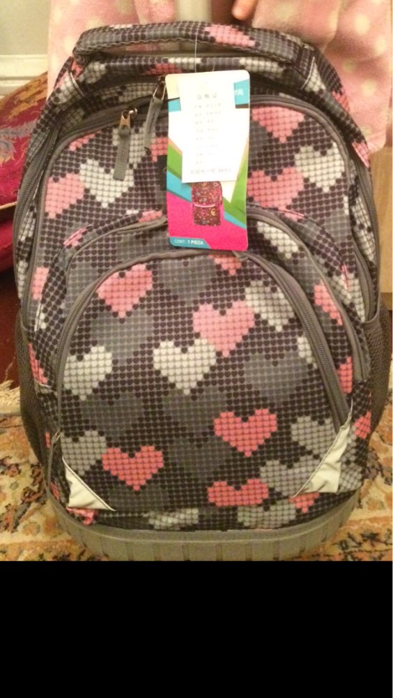 TILAMI Luggage 18 Inch Rolling Backpack Wheeled Book Bag Kids Children Trolley School Bag Laptop Bag Travel Backpack for Girls