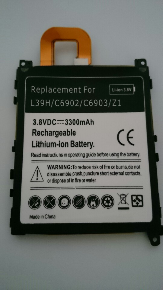 High Quality 1Pcs Rechargeable Mobile Phone Lithium-ion batteria For Sony Xperia Z1 L39H C6902 C6903 Battery  3.8V 3300mAh