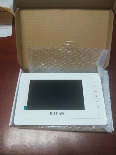 JERUAN 7`` video intercom video doorphone speakerphone intercom system white monitor outdoor with waterproof & IR camera