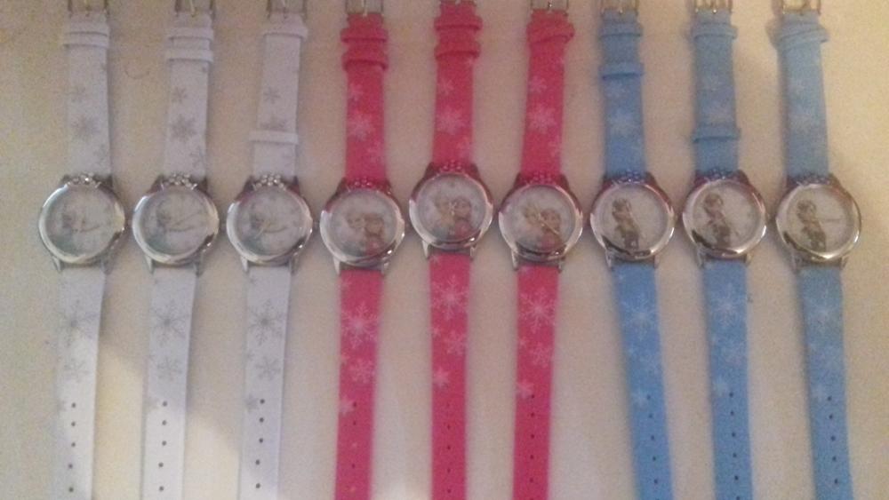 2016 Presale New Cartoon Children Watch Princess Elsa Anna Watches Fashion Girl Kids Student Cute Leather quartz Wrist Watches