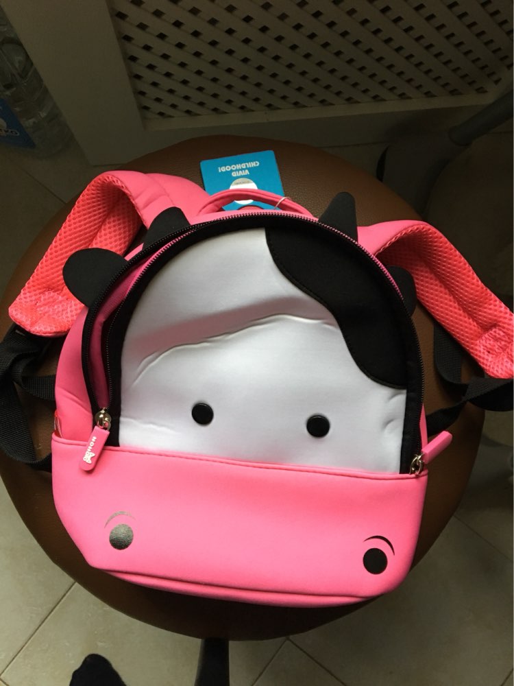 NOHOO New Arrival Animals Kids Baby Bags Waterproof Kindergarten 3D Cow School Bags For Girls Cute Cartoon School Bags