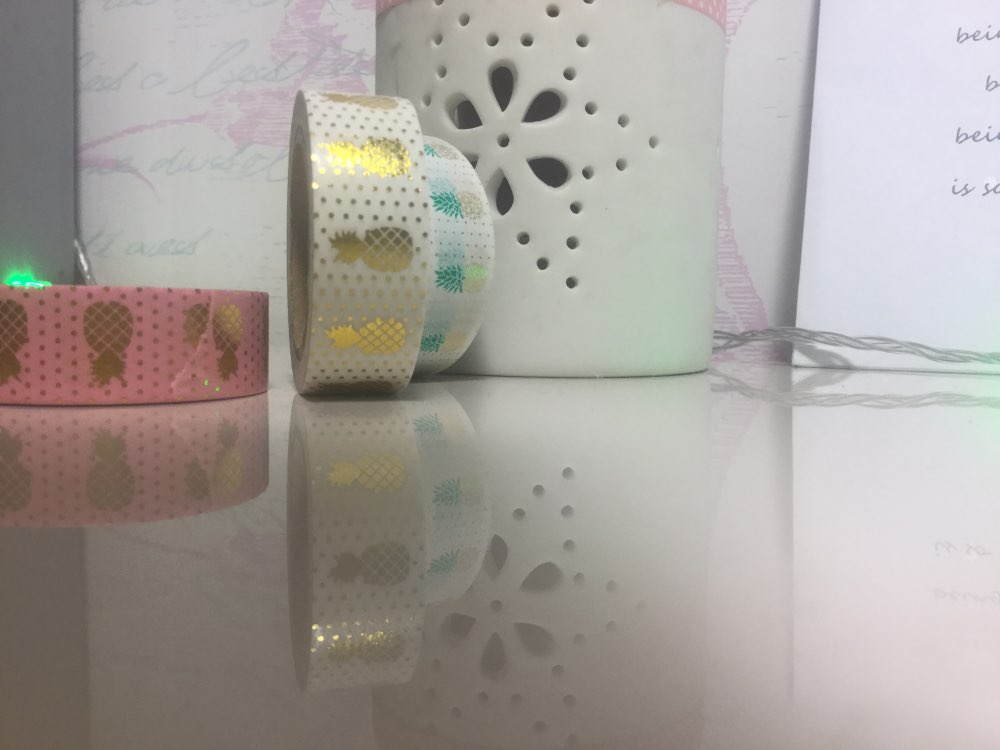 New 1X 15mm  Gold Stamping Pineapple Fruit Japanese Washi Tape Scrapbooking Tools Papelaria Decorative Masking Tape Lot 15mm*10m