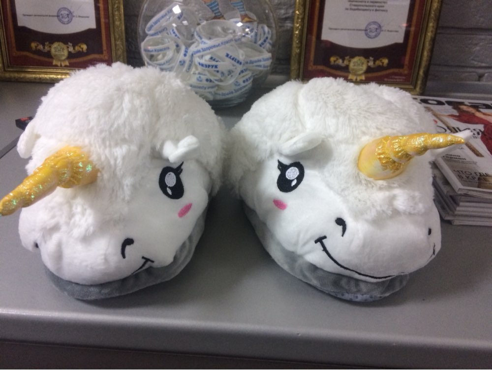 Plush Unicorn Cotton Home Slippers for White Despicable Winter Warm Chausson Licorne Indoor Christmas Slippers Fit Size36-41