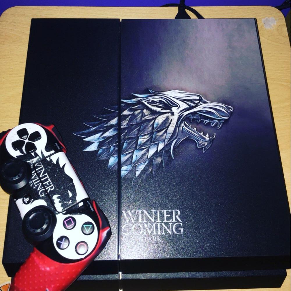 For Playstation 4 PS4 Console Game of Thrones Winter is Coming Stark Decal Skin Stickers + 2 Pcs Stickers For PS4 Controller