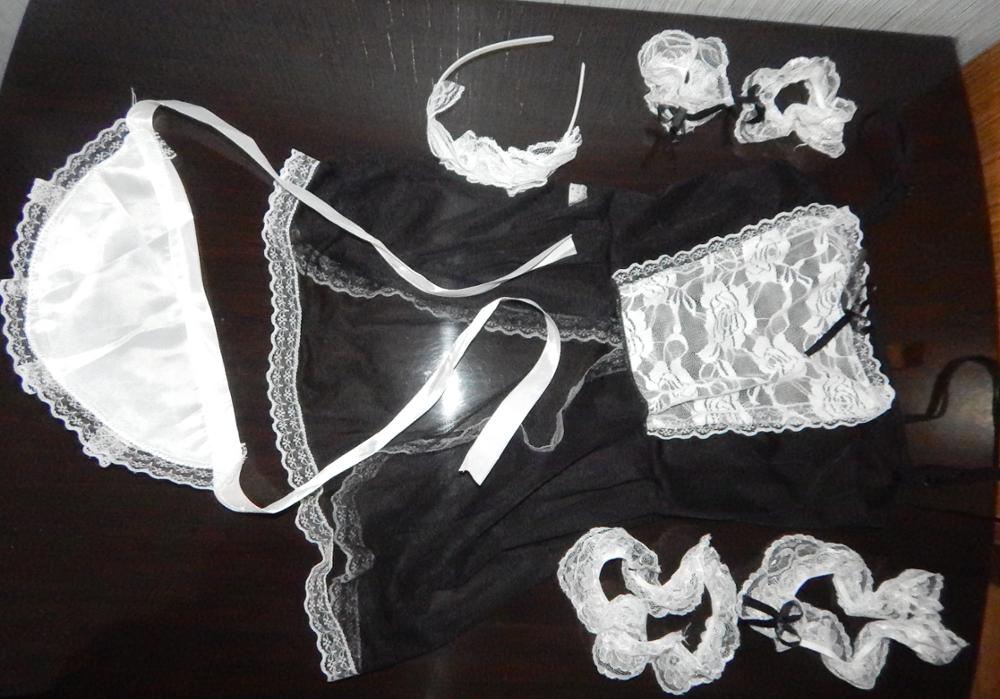 women sexy lingerie set hot lace cosplay French Maid uniform sexy costume babydoll erotic lingerie set lenceria sexy underwear