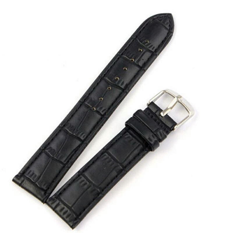 Men Women Soft Faux Genuine Leather Strap Stainless steel Buckle Wrist Watch Band Size 18 20 22 24mm correas de reloj