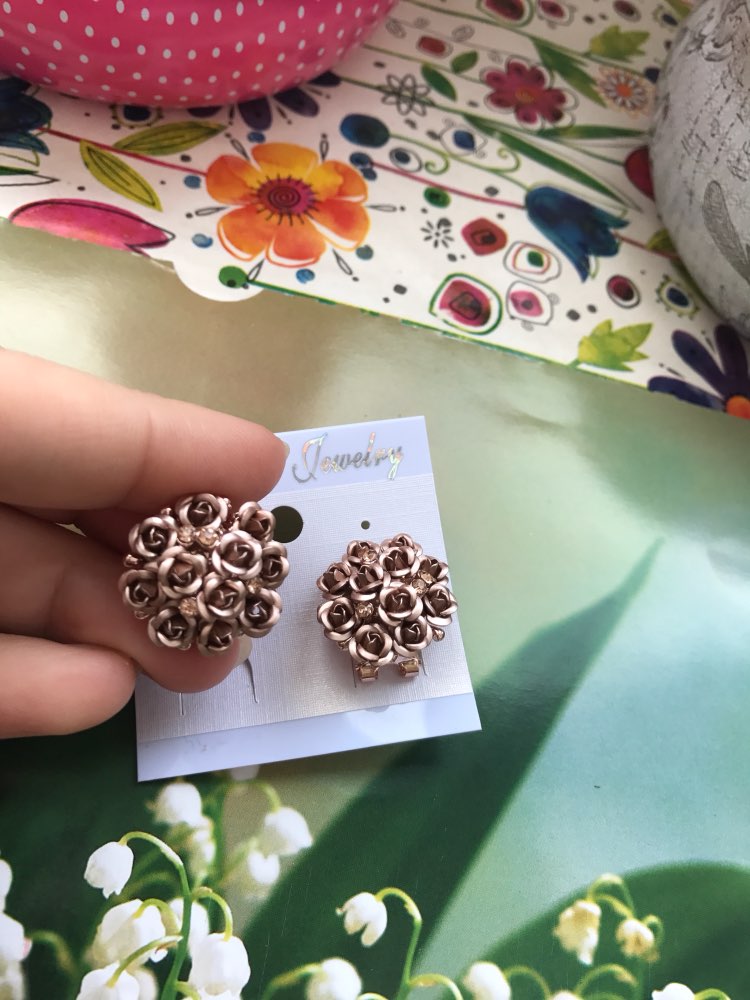 AIFFRY  Earrings Candy Colors Rose Stud Earrings 2016 New Brincos  Earrings For Women Jewelry  E2287