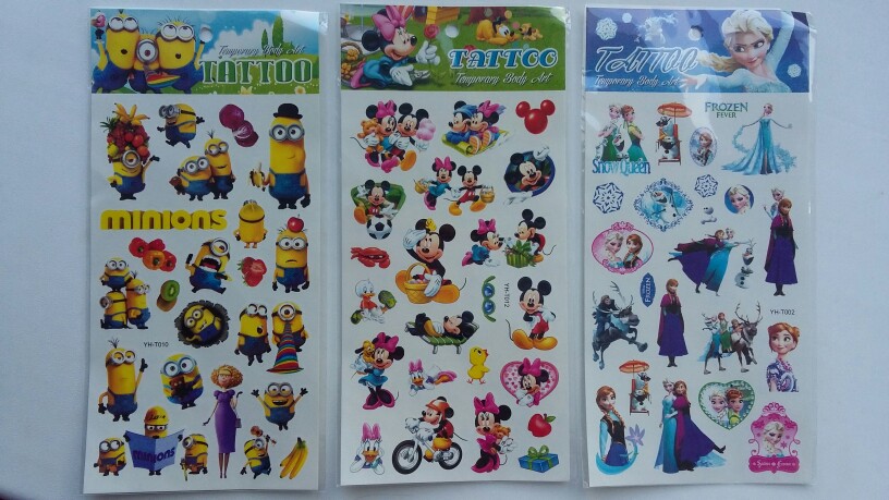 Froze Elsa Anna Temporary Tattoo Stickers Kids Waterproof Princess Stickers Tatoo For Children prince FREE SHIPPING