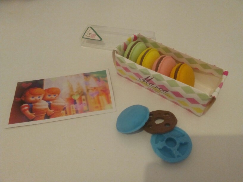 5 pcs/lot novelty macaron rubber eraser creative kawaii stationery school supplies papelaria gift for kids
