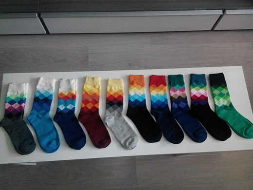 10Pairs/Lot multicolor men socks color diamond socks man socks cotton high quality hot wholesale Rhombus socks men