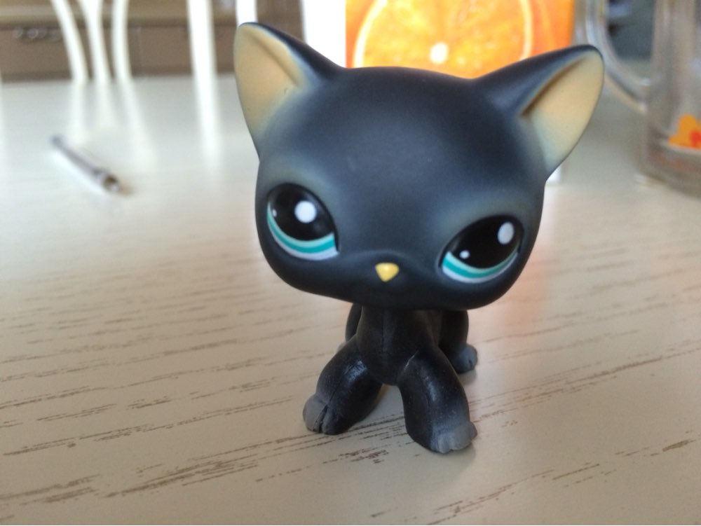 Lovely Pet Collection LPS Figure Toy Black Short Hair Siamese Cat Blue Eyes #994 Nice Gift Kids