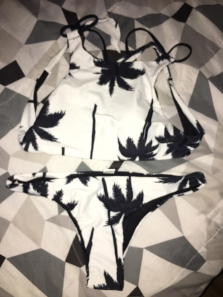 Summer Womens Palm Tree Bikinis Set Women Padded Crop Top Push Up Bikini Tank Brazilian Swimwear Bathing suit Swimsuits E629