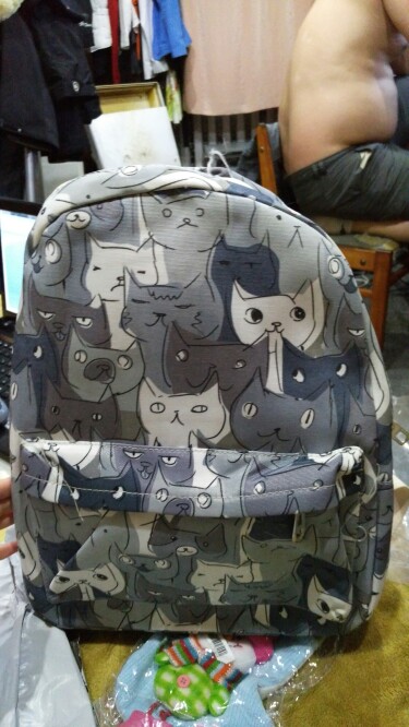 Cute Cat Canvas Backpack Women Rucksack College Preppy Style School bags for Teenagers Girls Large Capacity printing backpack