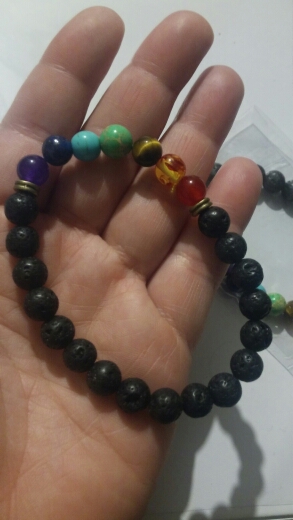 8mm Muti-color Beads Bracelets Lava 7 Chakra Healing Balance Bracelet for Men Rhinestone Reiki Prayer Stones