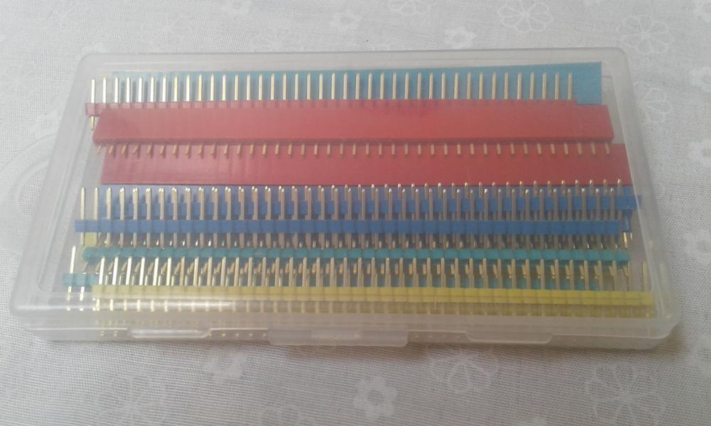 High Quality Gold-plated 40P 2.54mm Male and Female 5 Color Single Row Pin Header for Arduino Uno R3 DIY Project