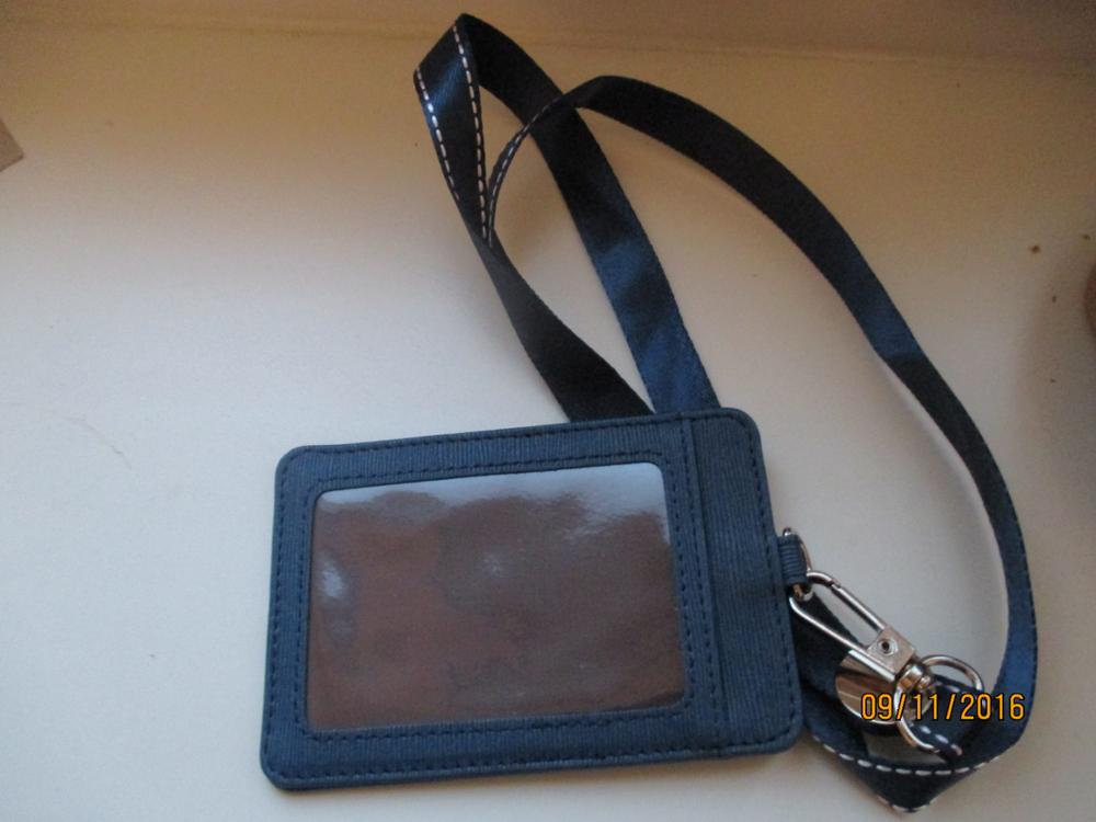  with lanyard PU Leather Bank case Women Men Neck Strap Card Bus ID holders customized Wholesale