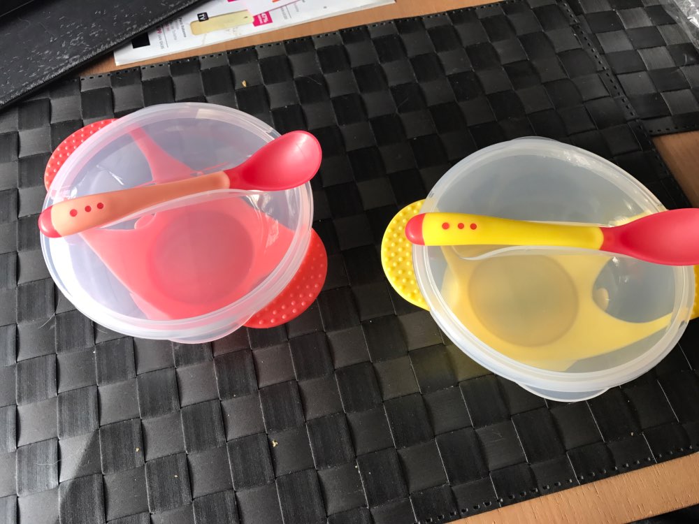 3Pcs/set Baby Tableware Dinnerware Suction Bowl with Temperature Sensing Spoon Baby Feeding Bowls