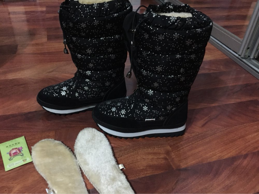 winter high boots women winter knee high shoe black fashion fabric girl and lady plush warm  fur shoes boots plus size 35 to 41