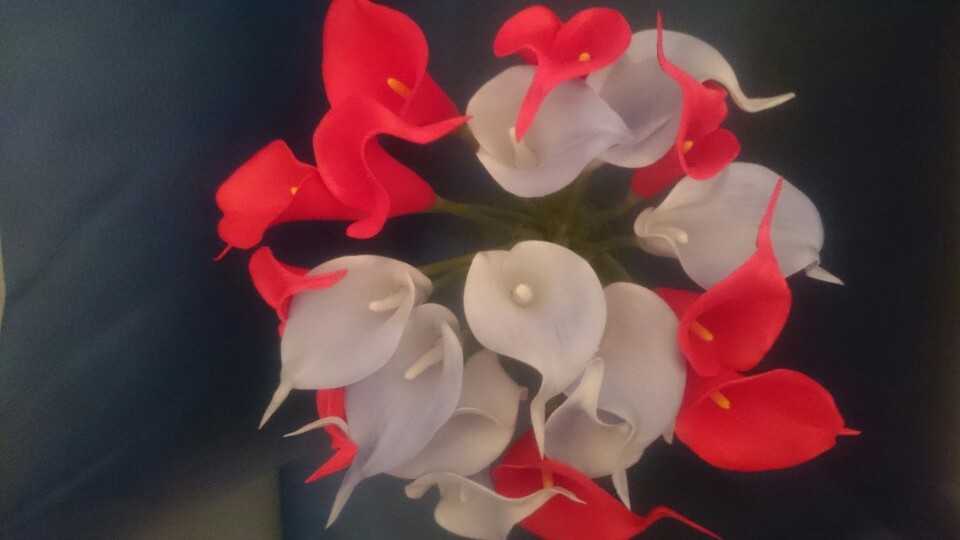 10pcs/lot Artificial Calla lily PVC Real Touch bride Bouquet flower Home Wedding Decor Flowers & Wreaths 25 colors mix color
