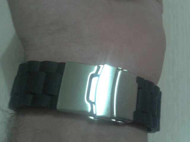 Men  Strap Waterproof Silicone Rubber Watch Band Bracelet Folding Clasp Stripes Watchband