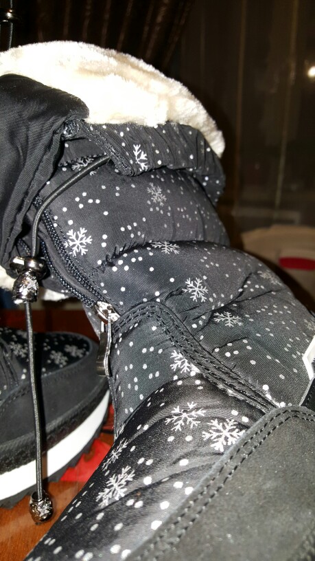 black high version winter women boots snowflake upper lace-up zipper high leg boots female snow boots big size 40 41 warm boots