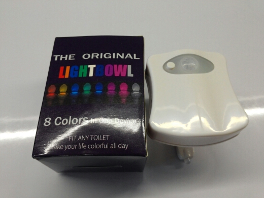 2016 Hotsale Human Motion Dection Sensor Automatic Seats LED Light Toilet Bowl Lamp Drop Shipping with  8-Color light emission