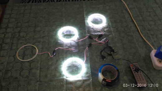 1pair Auto Halo Rings Angel Eye COB Chips Headlight 60/70/80/90/100/110/120 mm Cars Angel Eyes Motorcycle Car DRL LED 12V