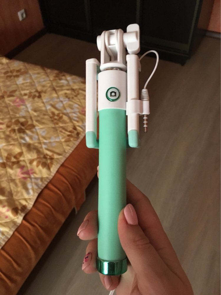 Mini Selfie Stick With Button Wired Silicone Handle Monopod Universal For iPhone 6 5 Android Samsung Huawei Xiaomi Sticks