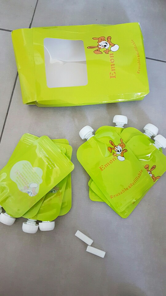 8pcs/lot Reusable Food Pouch Baby Food Pouches easy clean food bag Double Zipper Organic Baby Kids Food  Pouch Topper Organizer