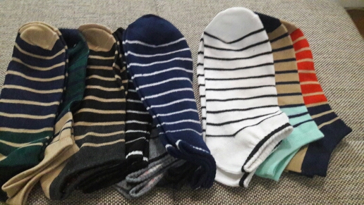 5 Colors Men Sock 10 pieces =5 Pairs /lot Package Male Summer Light Socks Stripe Cotton Short Sock Wholesale Couples Socks Sale