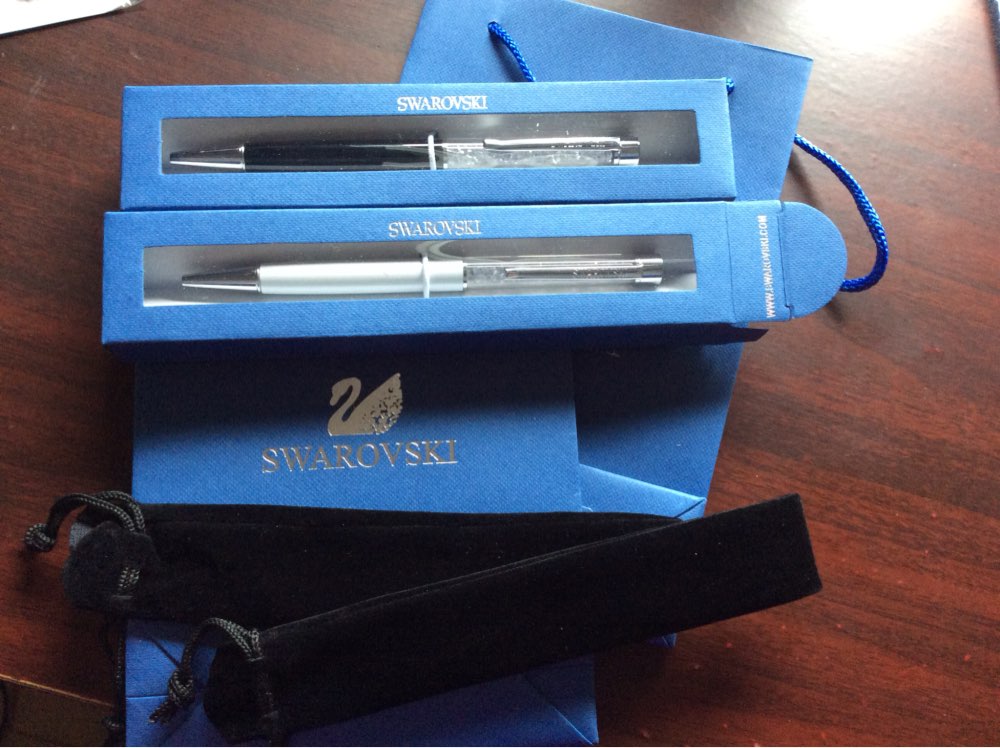with brand Logo Gift box bag Swarovski crystal pen For office wedding gift Ballpoint pen roller ball pen PK barcelet pendant
