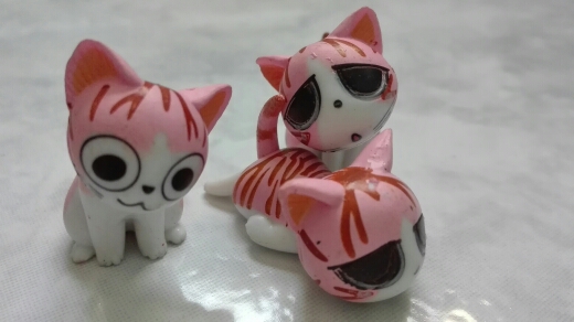Decoration Puppets Cute PVC Cats Model Japanese Anime Figures Sweet Gift For Children Figures Animal Toys Model